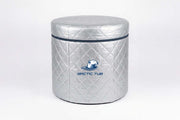 Extra Isolierung für Penguin Tub Pro Eisbecken – silberne Thermo-Schutzhülle mit Reißverschluss-Deckel und Arctic Tub Logo, Frontansicht