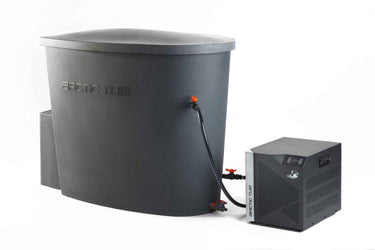 Arctic Polar Bear Basic 2 Plus Komplettset Steinoptik Dunkel mit Arctic Cool Basic 2 Plus Kühlgerät und isolierter Eisbadewanne #farbe_steinoptik-dunkel