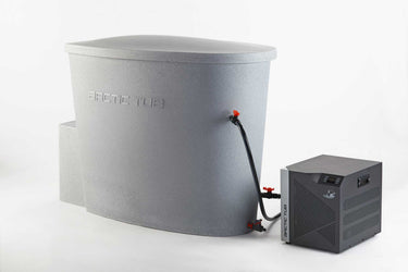 Arctic Polar Bear Basic 2 Plus Komplettset Steinoptik Hell mit Arctic Cool Basic 2 Plus Kühlgerät und isolierter Eisbadewanne #farbe_steinoptik-hell