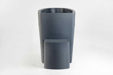 Polar Bear Eisbadewanne dunkle Steinoptik Rückansicht ohne Deckel mit Trittstufe #farbe_steinoptik-dunkel