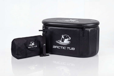 Polar Fox Tub Eisbecken Schwarz mit Tragetasche und Handpumpe – aufblasbares Eisbad mit Zubehör #farbe_schwarz